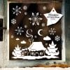 Auf dem Bild ist das Produkt: Fensterbild Weihnachten Haus Schneemann Fensteraufkleber Schneeflocken WIEDERVERWENDBAR Weihnachtsdeko zum Preis von €17.90 abgebildet.
