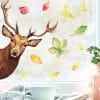 Auf dem Bild ist das Produkt: Fensterbild reinschauender Hirsch Rotwild Wild bunte Blätter Herbst herbstlicher Fensteraufkleber Fensterdeko Herbstdeko zum Preis von €13.9 abgebildet.