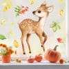 Auf dem Bild ist das Produkt: Fensteraufkleber Herbst Rehkitz Reh Waldtier Blätter herbstlicher Fensteraufkleber Fensterdeko zum Preis von €13.9 abgebildet.