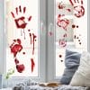 Auf dem Bild ist das Produkt: Fensterbild Halloween Blutflecke blutige Handabdrücke Fußabdrücke Fensterdeko Wohnzimmer Fensterfolie Fensterdekoration zum Preis von €13.9 abgebildet.