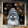 Auf dem Bild ist das Produkt: Fensterbild Tierköpfe mit Mütze Winter winterlicher herbstlicher Fensteraufkleber Fensterdeko wiederverwendbar zum Preis von €13.90 abgebildet.
