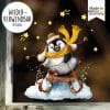 Auf dem Bild ist das Produkt: Fensterbild Weihnachten Winter Pinguin Schlitten Sterne Fensterdeko Kinder, Weihnachtsdekoration zum Preis von €13.90 abgebildet.