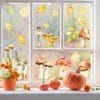 Auf dem Bild ist das Produkt: Fensterbild Herbst Pilze Herbstfrüchte Steinpilz Fliegenpilz Pfifferlinge Schwammerl bunt wiederverwendbare Fensteraufkleber Küche Eingang zum Preis von €13.9 abgebildet.