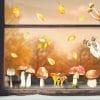 Auf dem Bild ist das Produkt: Fensterbild Herbst Pilze Herbstfrüchte Steinpilz Fliegenpilz Pfifferlinge Schwammerl bunt wiederverwendbare Fensteraufkleber Küche Eingang zum Preis von €13.9 abgebildet.