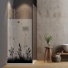 Auf dem Bild ist das Produkt: Sichtschutzfolie Duschkabine Schilf Schmetterlinge Gräser Fensterfolie Dusche Duschglastür Duschwand schwarz oder weiß Milchglasfolie zum Preis von €23.9 abgebildet.