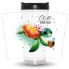 Auf dem Bild ist das Produkt: Thermobecher Chillkrötchen Schildkröte Kaffeebecher to go Geschenk Geburtstag Trinkbecher isoliert zum Preis von €19.9 abgebildet.