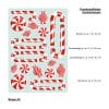 Auf dem Bild ist das Produkt: Fensterbild Weihnachten Zuckerstangen Set Bonbons rot weiß Fensteraufkleber Weihnachtsdekoration wiederverwendbar zum Preis von €13.9 abgebildet.