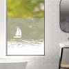 Auf dem Bild ist das Produkt: Sichtschutzfolie Duschkabine Segelboot Meer Möwen maritime Fensterfolie Dusche Duschglastür Duschwand schwarz oder weiß Milchglasfolie zum Preis von €23.9 abgebildet.