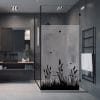 Auf dem Bild ist das Produkt: Sichtschutzfolie Duschkabine Schilf Schmetterlinge Gräser Fensterfolie Dusche Duschglastür Duschwand schwarz oder weiß Milchglasfolie zum Preis von €23.9 abgebildet.