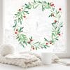 Auf dem Bild ist das Produkt: Wiederverwendbar Fensterbild Mistelzweig grün Kranz aus Mistelzweigen rote Früchte Schneeflocken wiederverwendbar Weihnachten Christmas zum Preis von €13.9 abgebildet.