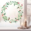 Auf dem Bild ist das Produkt: Wiederverwendbar Fensterbild Mistelzweig grün Kranz aus Mistelzweigen rote Früchte Schneeflocken wiederverwendbar Weihnachten Christmas zum Preis von €13.9 abgebildet.
