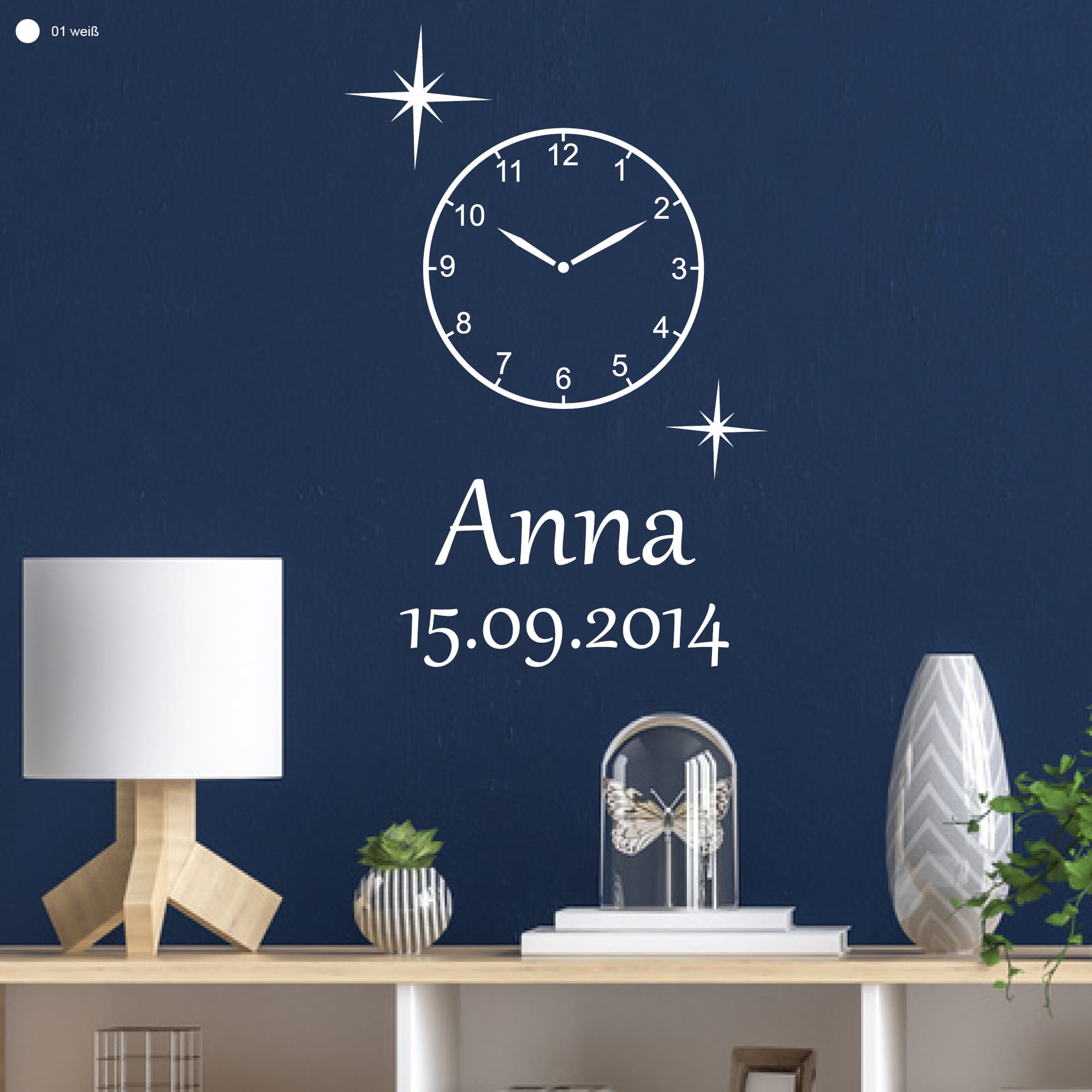 Wandtattoo Ergänzung Uhr In diesen Momenten stand unsere Zeit kurz still personalisiert Namen Datum Familientattoo Wandsticker Erinnerungen