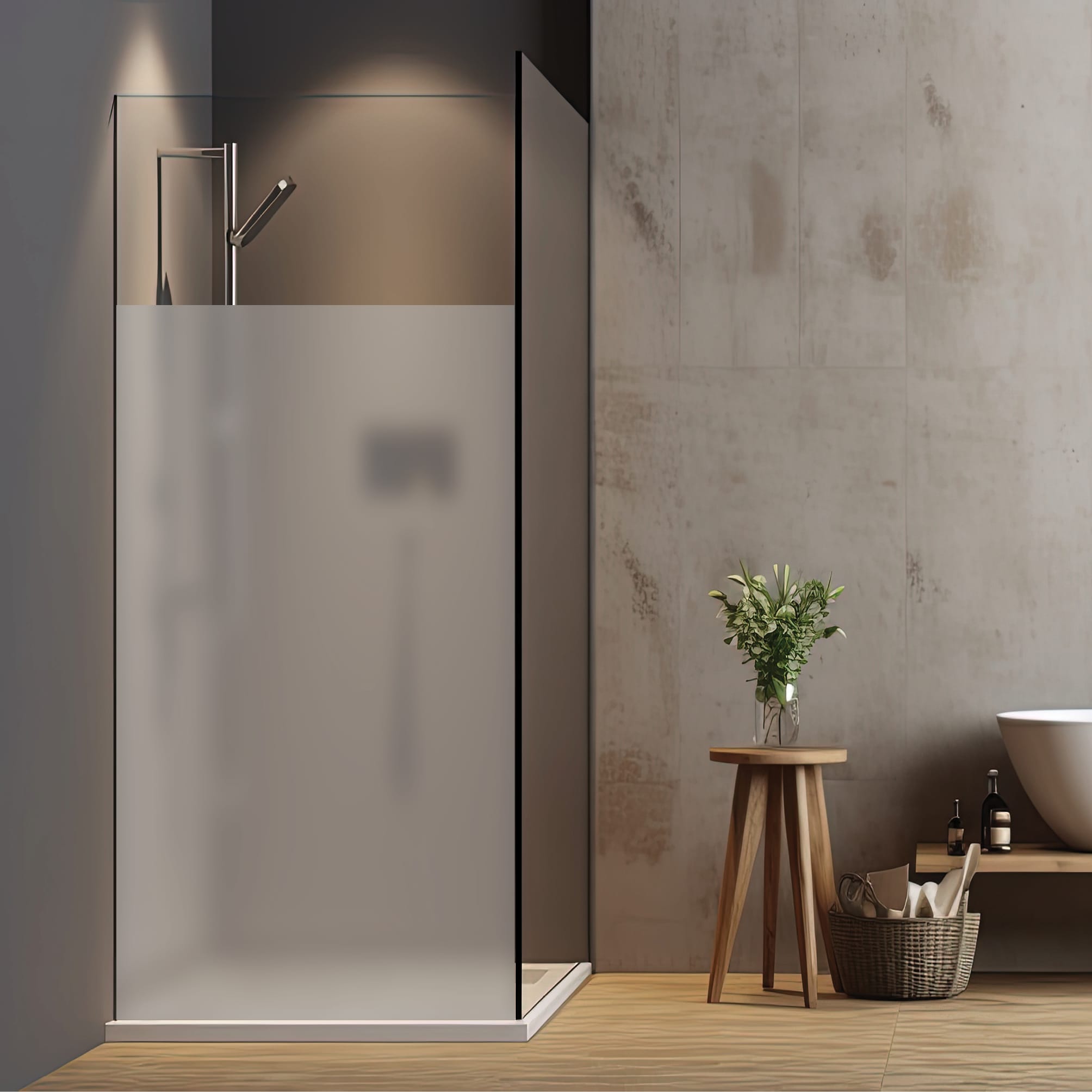 Sichtschutzfolie Duschkabine ohne Motiv Fensterfolie Dusche Duschglastür Duschwand Milchglasfolie Spritzschutz Badezimmer