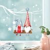 Auf dem Bild ist das Produkt: Fensterbild Weihnachten Winter Zwerge Wichtel Schaukel Weihnachtsterne Sterne weiß Fensteraufkleber zum Preis von €13.9 abgebildet.