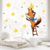 Auf dem Bild ist das Produkt: Fensterbild Fuchs Sterne Leiter Winter Weihnachtsdeko Mond Kinderzimmer Fenster Winterdeko wiederverwendbar zum Preis von €13.9 abgebildet.