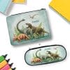 Auf dem Bild ist das Produkt: Einschulung Set Dinosaurier Gefüllte Federtasche Schlampermappe Aufkleber Namensticker personalisiert Wunschname Schulanfang Schule zum Preis von €27.9 abgebildet.