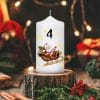 Auf dem Bild ist das Produkt: Adventskerzen 4er-Set Weihnachtskerzen 4 Motive Weihnachtsmann Wintertiere Advent Kalenderkerzen Adventsgesteck zum Preis von €34.9 abgebildet.