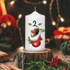Auf dem Bild ist das Produkt: Adventskerzen 4er-Set Weihnachtskerzen 4 Motive Weihnachtsmann Wintertiere Advent Kalenderkerzen Adventsgesteck zum Preis von €34.9 abgebildet.