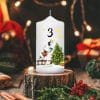 Auf dem Bild ist das Produkt: Adventskerzen 4er-Set Weihnachtskerzen 4 Motive Weihnachtsmann Wintertiere Advent Kalenderkerzen Adventsgesteck zum Preis von €34.9 abgebildet.