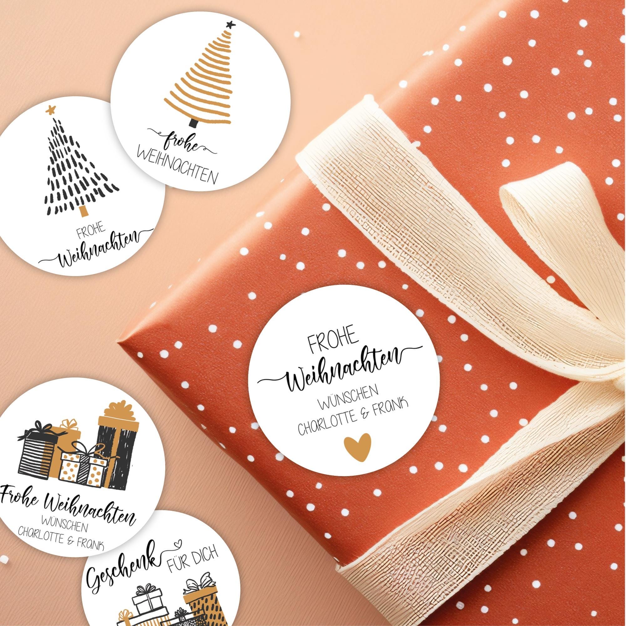 Aufkleber Weihnachtssticker Geschenkaufkleber personalisiert Geschenke selber gestalten Stickerbogen, Kreativität Frohe Weihnachten Advent