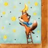 Auf dem Bild ist das Produkt: Fensterbild Fuchs Sterne Leiter Winter Weihnachtsdeko Mond Kinderzimmer Fenster Winterdeko wiederverwendbar zum Preis von €13.9 abgebildet.