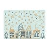 Auf dem Bild ist das Produkt: Fensteraufkleber Winterstadt schlicht Strichzeichnung Sterne Mond schwarz beige minimalistisch  Weihnachtsdekoration Winter wiederverwendbar zum Preis von €13.9 abgebildet.