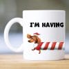 Auf dem Bild ist das Produkt: Tasse Dackel Long day Weihnachtszeit bedruckt Dackel I’m having a long day zum Preis von €10.9 abgebildet.