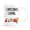 Auf dem Bild ist das Produkt: Tasse Dackel Weihnachten bedruckt Dackel Christmas loading Wunschnamen Weihnachtsgeschenk zum Preis von €12.9 abgebildet.