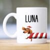 Auf dem Bild ist das Produkt: Tasse Dackel Weihnachten bedruckt Dackel Christmas loading Wunschnamen Weihnachtsgeschenk zum Preis von €12.9 abgebildet.