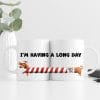Auf dem Bild ist das Produkt: Tasse Dackel Long day Weihnachtszeit bedruckt Dackel I’m having a long day zum Preis von €10.9 abgebildet.