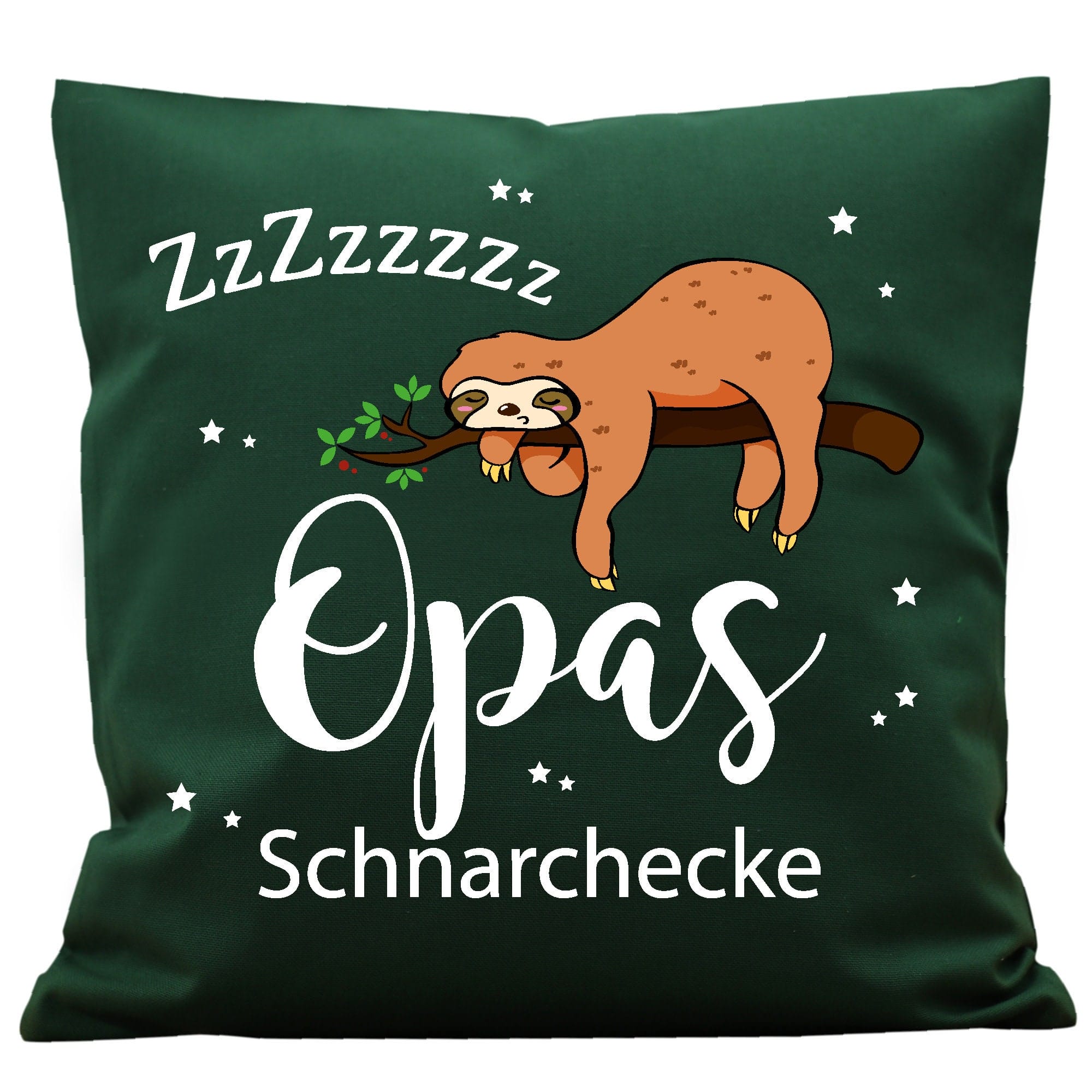 Kissen bedruckt Opas Schnarchecke Faultier Geschenk Geburtstag Opa