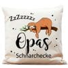 Auf dem Bild ist das Produkt: Kissen bedruckt Opas Schnarchecke Faultier Geschenk Geburtstag Opa zum Preis von €15.90 abgebildet.