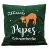 Auf dem Bild ist das Produkt: Kissen Faultier Papas Schnarchecke Wunschkissen Geschenk Papa zum Preis von €15.90 abgebildet.