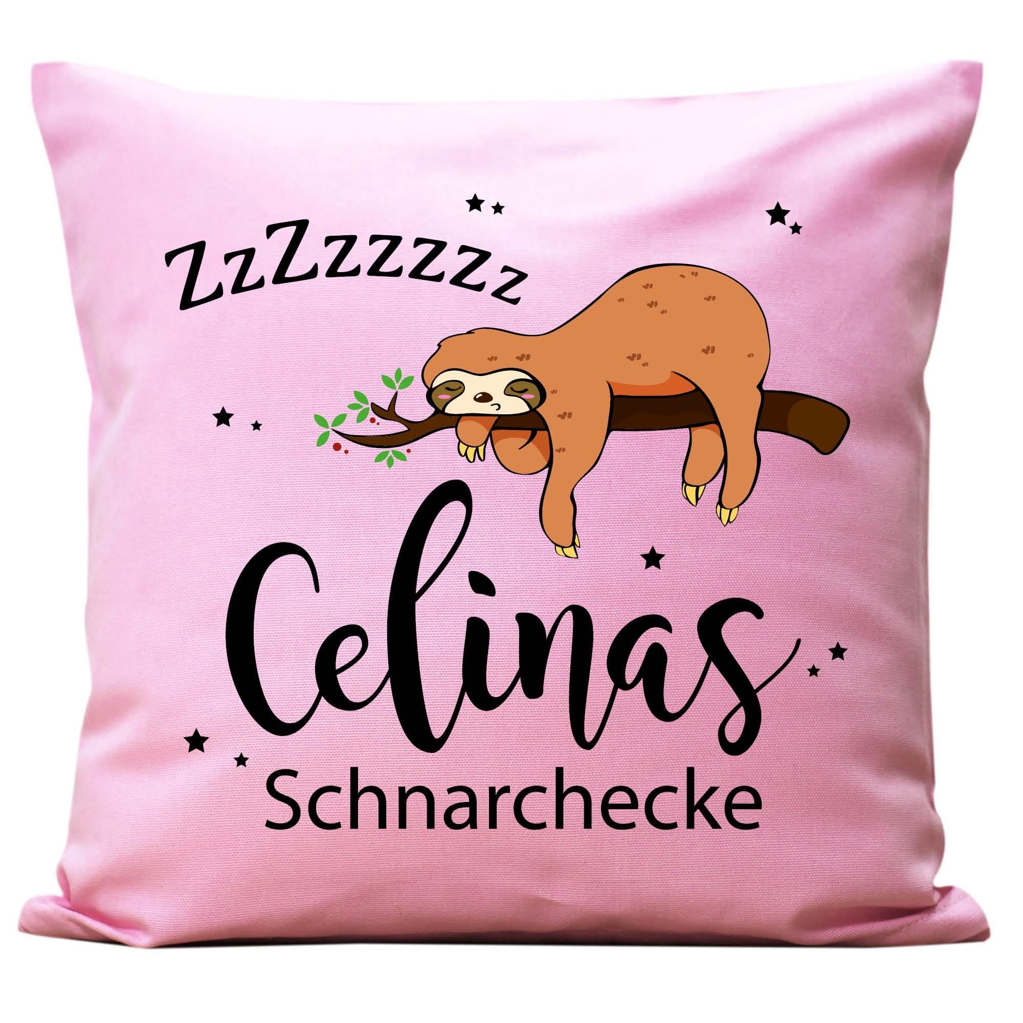 Kissen Faultier Wunschname personalisiert Schnarchecke Wunschkissen Geschenk Lieblingsmensch Freund Kuschelkissen