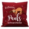 Auf dem Bild ist das Produkt: Kissen Faultier Wunschname personalisiert Schnarchecke Wunschkissen Geschenk Lieblingsmensch Freund Kuschelkissen zum Preis von €22.9 abgebildet.
