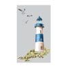 Auf dem Bild ist das Produkt: Sichtschutzfolie Duschkabine Leuchtturm blau Möwen Steilküste maritime Fensterfolie Dusche Duschglastür Duschwand bunte Milchglasfolie zum Preis von €23.9 abgebildet.