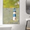 Auf dem Bild ist das Produkt: Sichtschutzfolie Duschkabine Leuchtturm blau Möwen Steilküste maritime Fensterfolie Dusche Duschglastür Duschwand bunte Milchglasfolie zum Preis von €23.9 abgebildet.