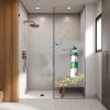 Auf dem Bild ist das Produkt: Sichtschutzfolie Duschkabine Leuchtturm grün Möwen Steilküste maritime Fensterfolie Dusche Duschglastür Duschwand bunte Milchglasfolie zum Preis von €23.9 abgebildet.