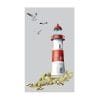 Auf dem Bild ist das Produkt: Sichtschutzfolie Duschkabine Leuchtturm Möwen Steilküste maritime Fensterfolie Dusche Duschglastür Duschwand bunte Milchglasfolie zum Preis von €23.9 abgebildet.