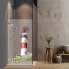 Auf dem Bild ist das Produkt: Sichtschutzfolie Duschkabine Leuchtturm Möwen Steilküste maritime Fensterfolie Dusche Duschglastür Duschwand bunte Milchglasfolie zum Preis von €23.9 abgebildet.