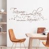 Auf dem Bild ist das Produkt: Wandtattoo Wandbild Träume nicht dein Leben, sondern lebe deinen Traum, Aufkleber Wand, Wanddekoration zum Preis von €19.9 abgebildet.