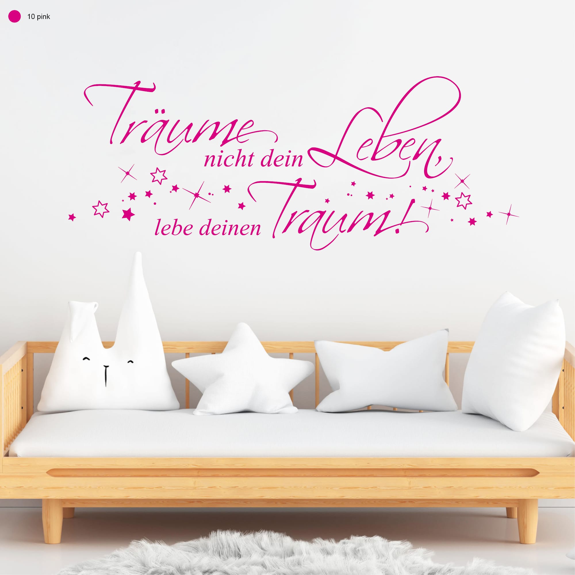 Auf dem Bild ist das Produkt: Wandtattoo Wandbild Träume nicht dein Leben, sondern lebe deinen Traum, Aufkleber Wand, Wanddekoration zum Preis von €19.9 abgebildet.