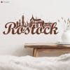 Auf dem Bild ist das Produkt: Wandtattoo Rostock Skyline Hansestadt Wandaufkleber Heimat Heimatliebe Ostsee Schriftzug groß zum Preis von €19.9 abgebildet.