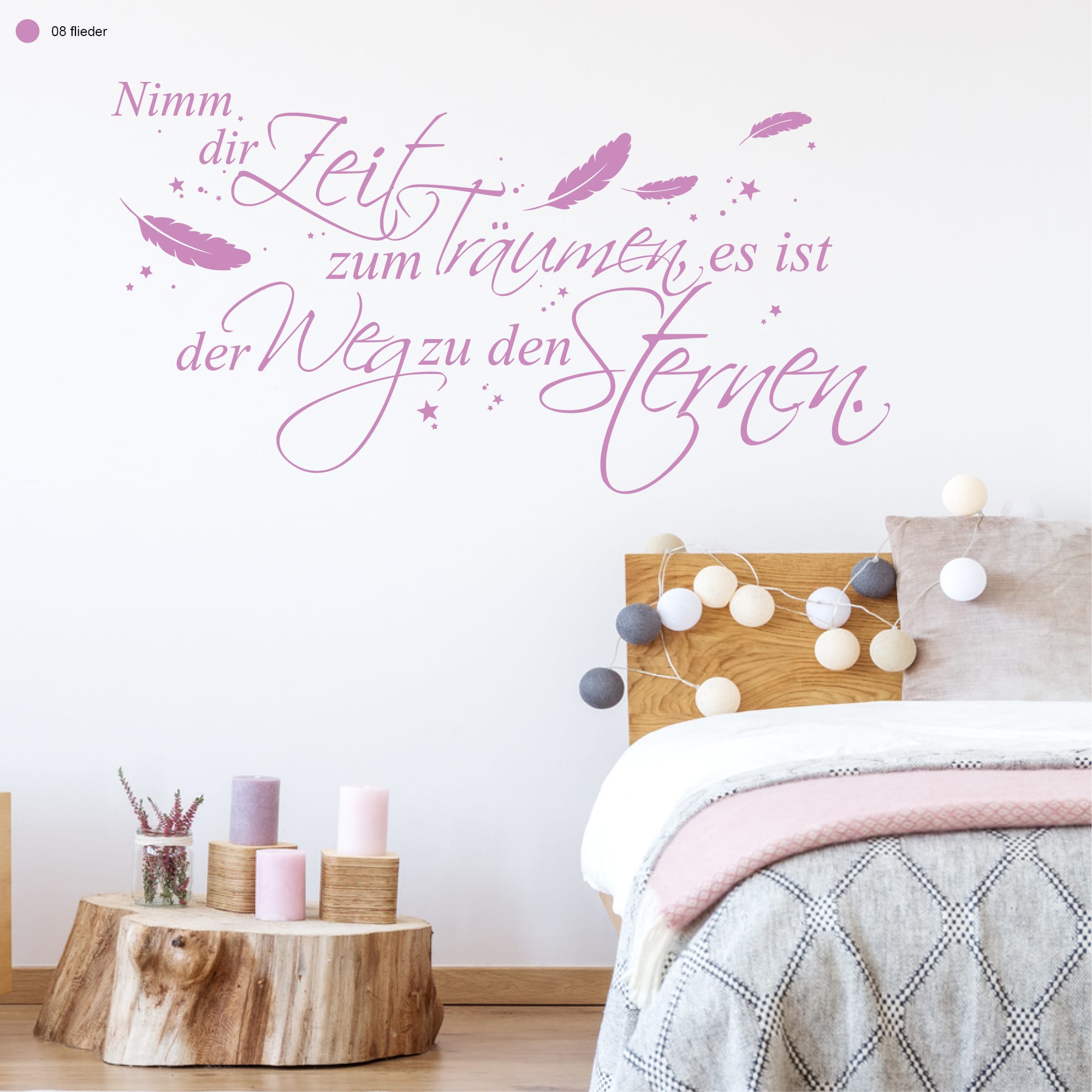 Auf dem Bild ist das Produkt: Wandtattoo Spruch Nimm dir Zeit zum Träumen, es ist der Weg zu den Sternen Federn Federschmuck Zitat Wandbild Wandaufkleber zum Preis von €21.9 abgebildet.
