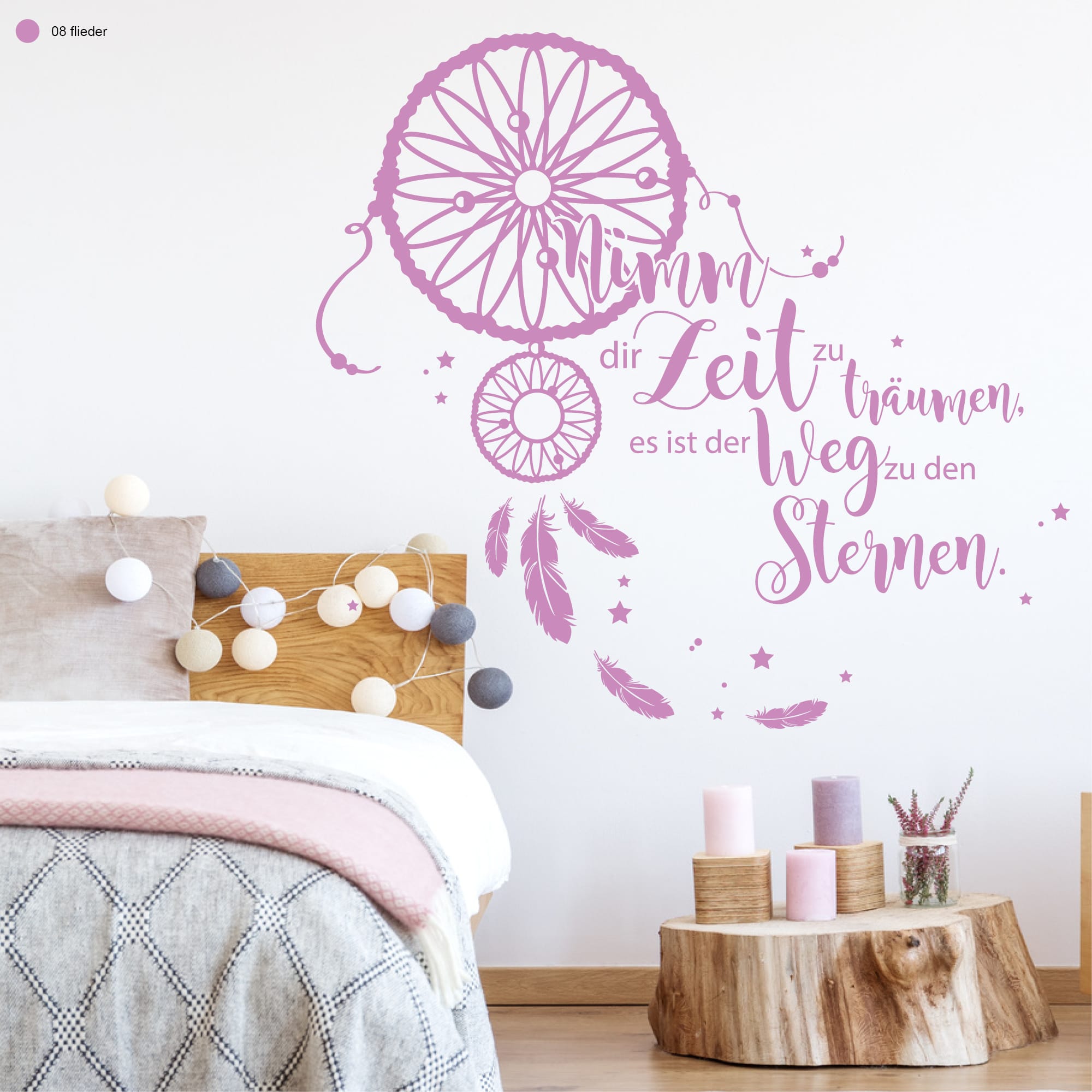 Auf dem Bild ist das Produkt: Wandtattoo Traumfänger Nimm dir Zeit zu träumen, es ist der Weg zu den Sternen Spruch Zitat  Schriftzug Wandbild Wandaufkleber zum Preis von €20.90 abgebildet.