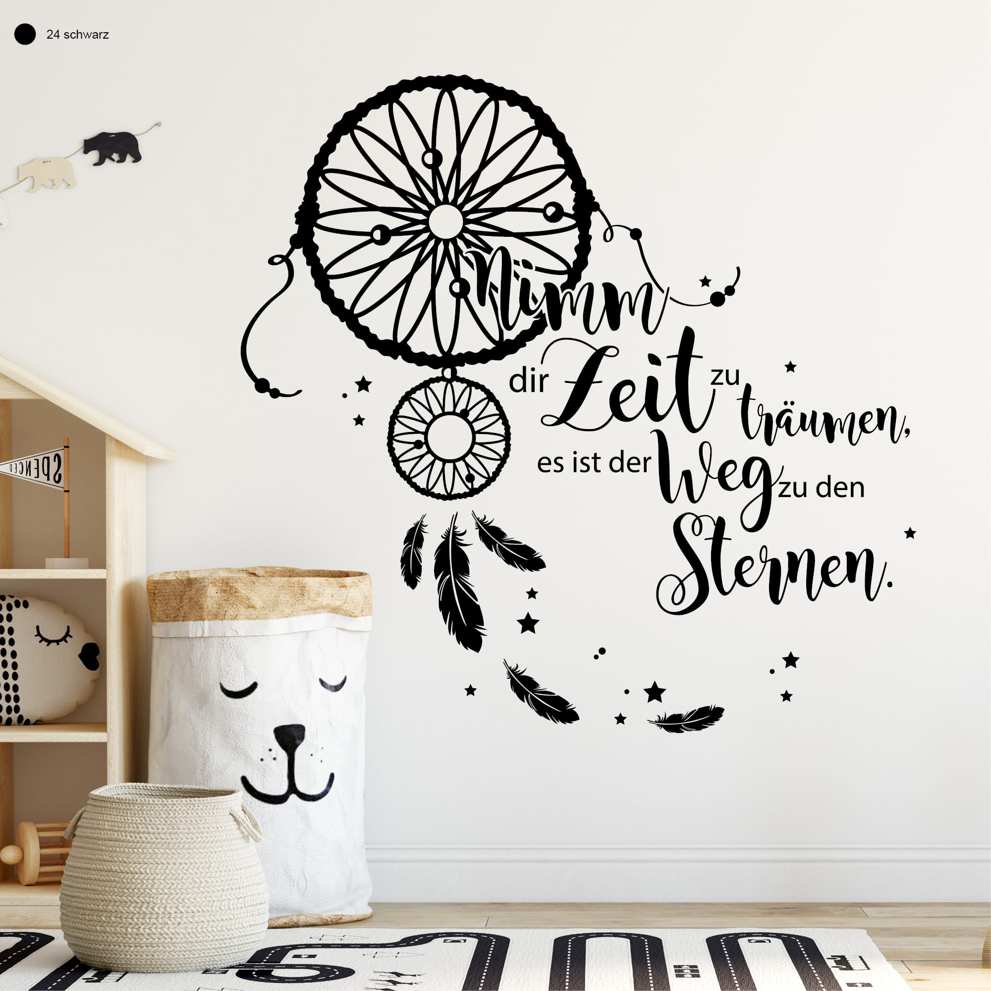Auf dem Bild ist das Produkt: Wandtattoo Traumfänger Nimm dir Zeit zu träumen, es ist der Weg zu den Sternen Spruch Zitat  Schriftzug Wandbild Wandaufkleber zum Preis von €20.90 abgebildet.