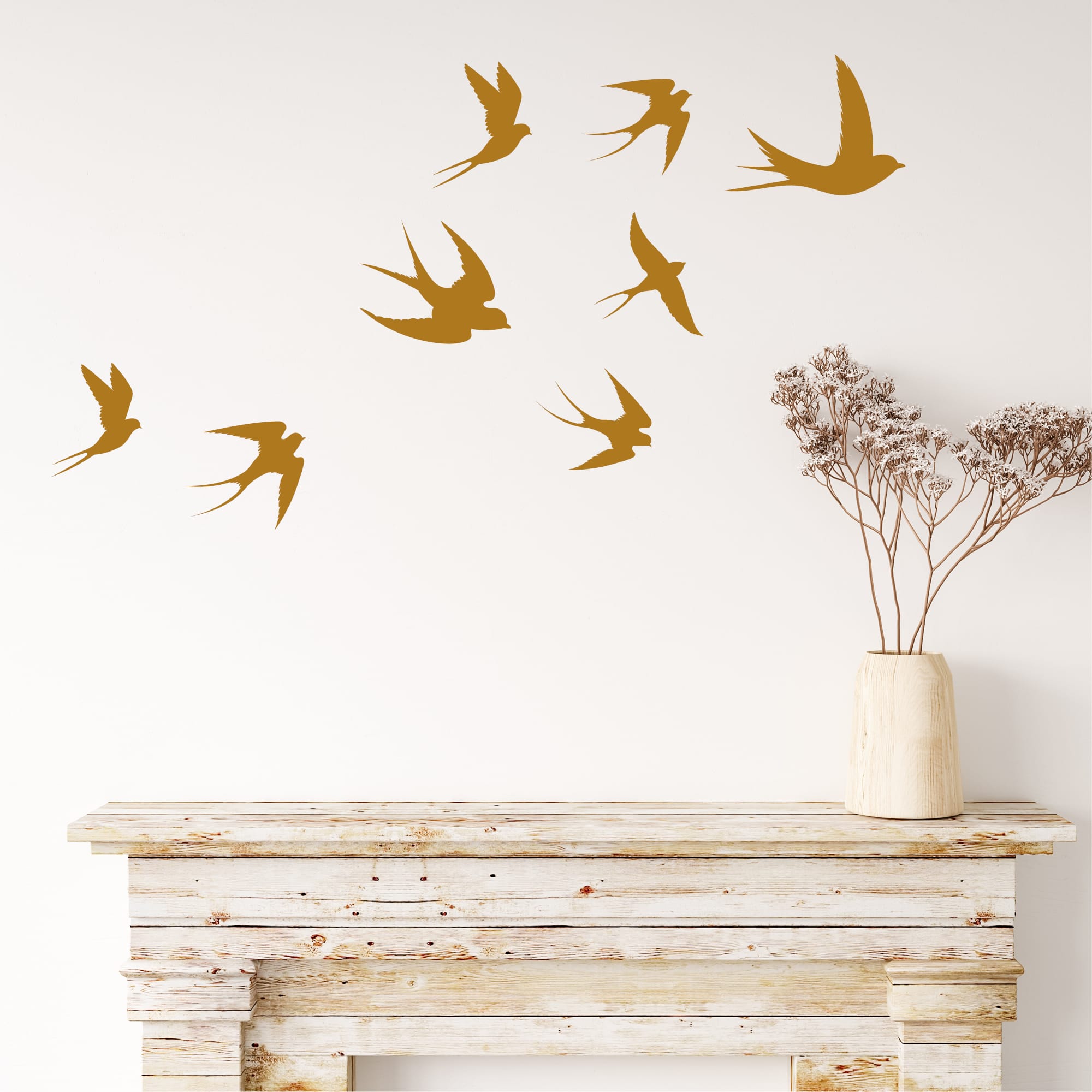 Auf dem Bild ist das Produkt: Wandtattoo fliegende Schwalben Vögel Schwarm Dekoration Wohnzimmer Wandgestaltung Wandaufkleber zum Preis von €14.90 abgebildet.