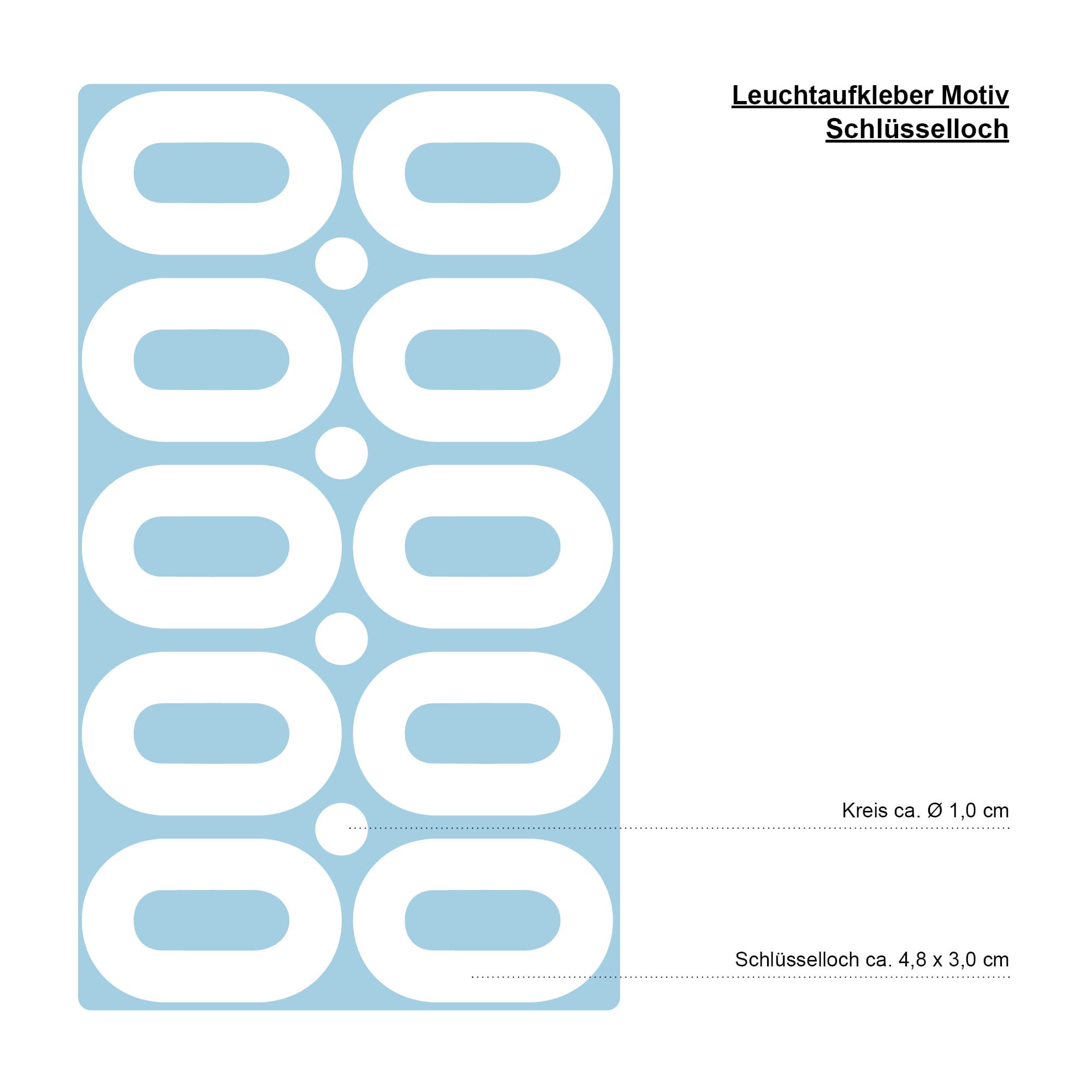 Auf dem Bild ist das Produkt: Leuchtaufkleber Schlüssellochfinder oval Schlüsselloch Aufkleber Leuchtsticker fluoreszierend leuchten im Dunklen Haustür Schlosszylinder zum Preis von €9.9 abgebildet.