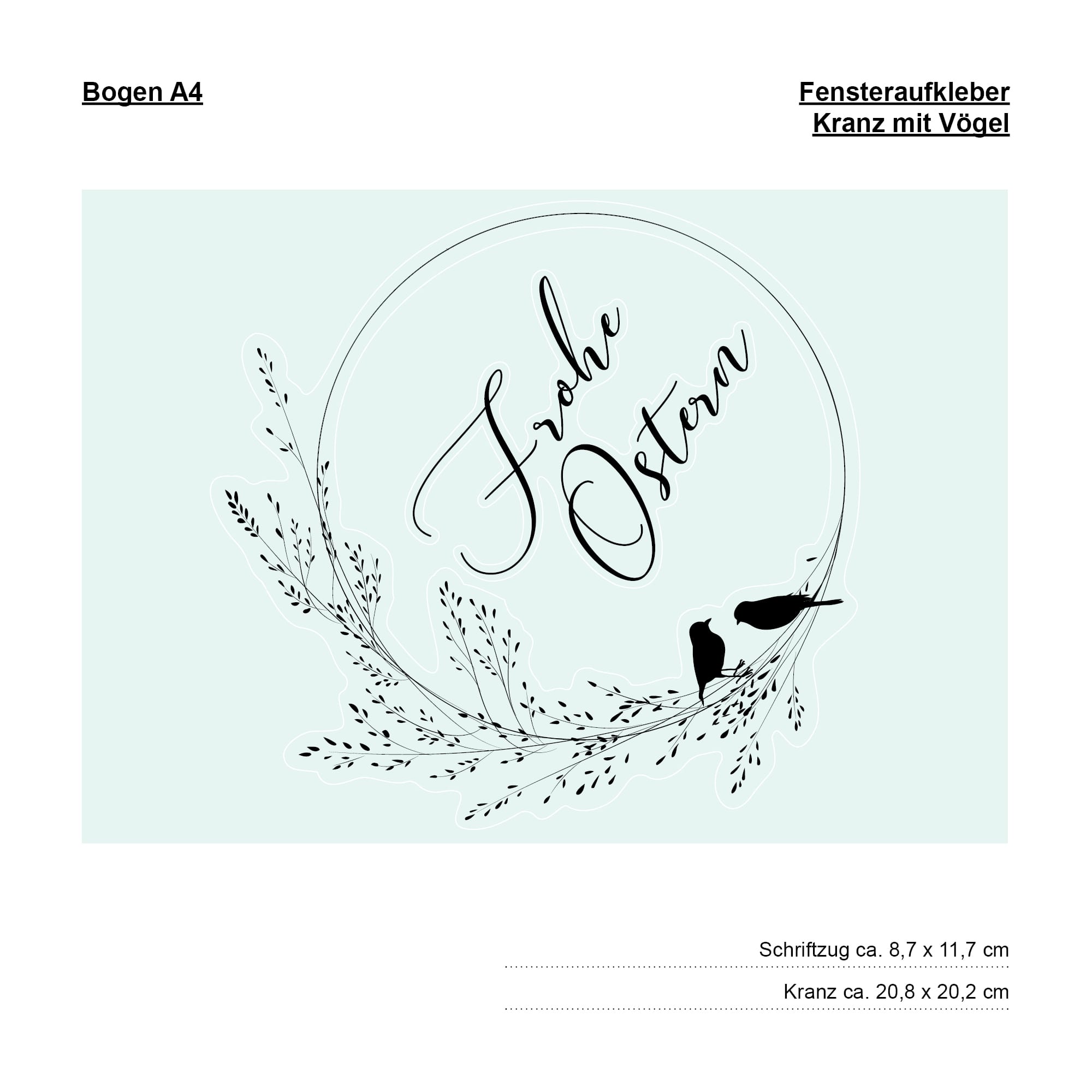 Auf dem Bild ist das Produkt: Fensterbild Ostern Gräserkranz Blätter schwarz weiß Frohe Ostern Frühling Vögel Fensteraufkleber Fensterdeko wiederverwendbare Wohnzimmer zum Preis von €13.9 abgebildet.