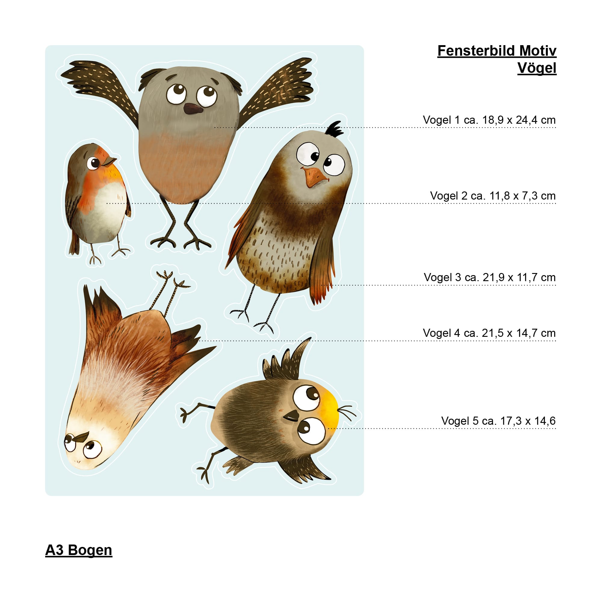 Auf dem Bild ist das Produkt: Fensterbild lustige Vögel Vogelset Frühling Fensteraufkleber Kinderzimmer Kind, Frühlingsdeko, Osterdeko Wiederverwendbar witziger Vogel zum Preis von €13.9 abgebildet.